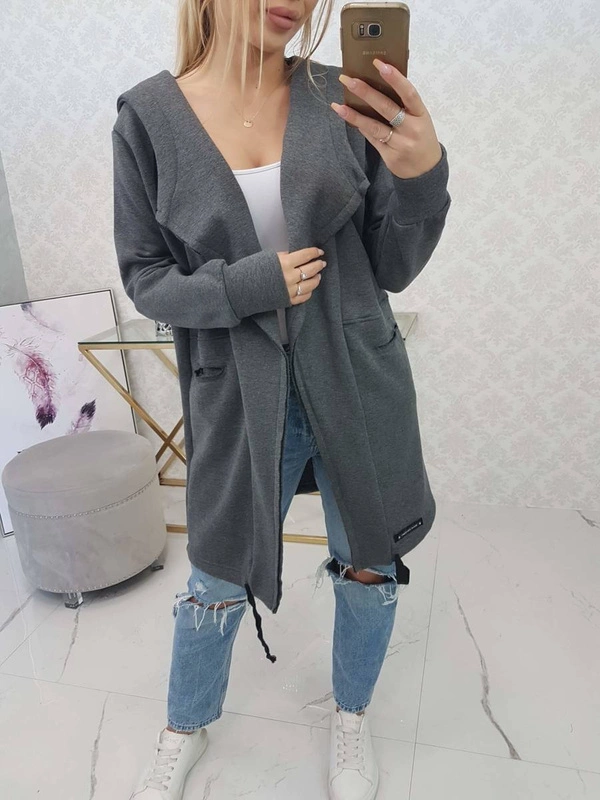 Wärmende Jacke mit Kapuze in Graphit