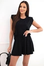 Damen-Set aus Viskose mit Bluse und Hose schwarz