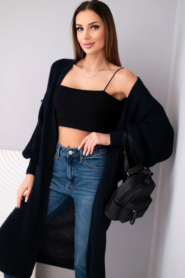 Sweater long cardigan Dark denim