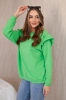 Cotton blouse with frills on the shoulders bright green