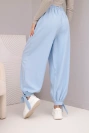 Women’s wide-leg pants with ties at the bottom blue