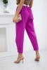 Summer Punto trousers with leg closure dark purple