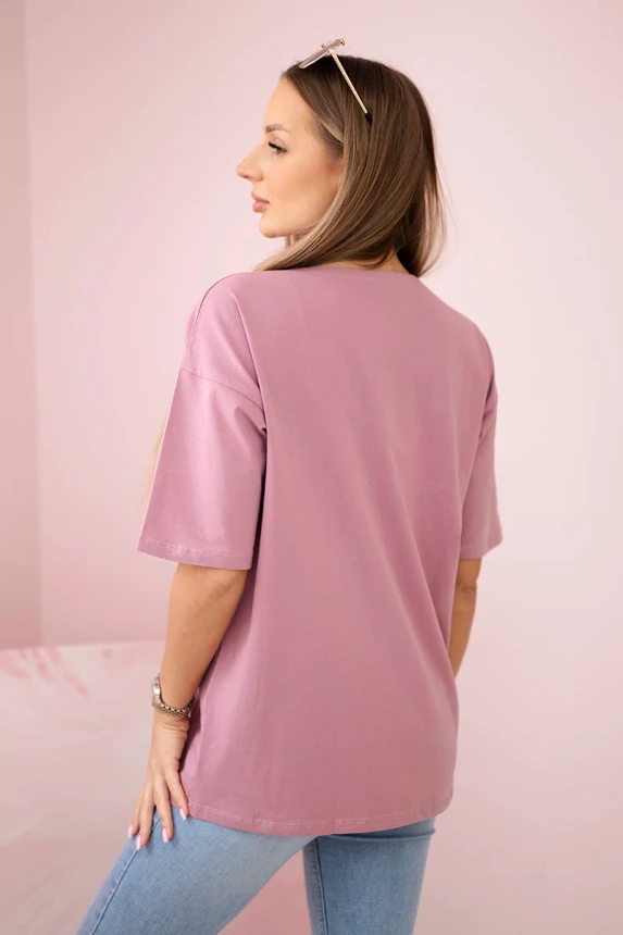 Blouse with a print Magic dark pink