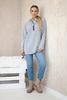 Tunic with a zipper on the hood Oversize gray