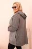 Dámska mikina Plus Size s kapucňou a potlačou BKLYN, grafitová