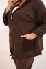 Women's Plus Size oversized cotton sweatshirt long sleeve brown