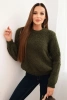 Moteriškas megztinis iš minkštos moheros khaki