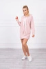 Dress with hood Oversize dark powdered pink