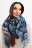 Women's soft and warm wool scarf in colorful stripes KN19 denim