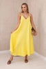 Muslin dress with straps yellow