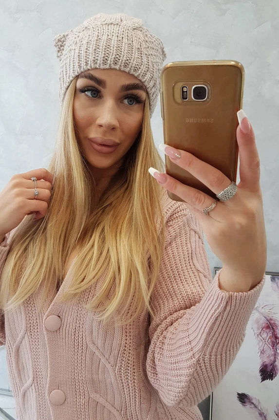 Cap with fleece Karolina K243 beige