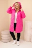 Women's Plus Size winter quilted jacket with a hood neon pink
