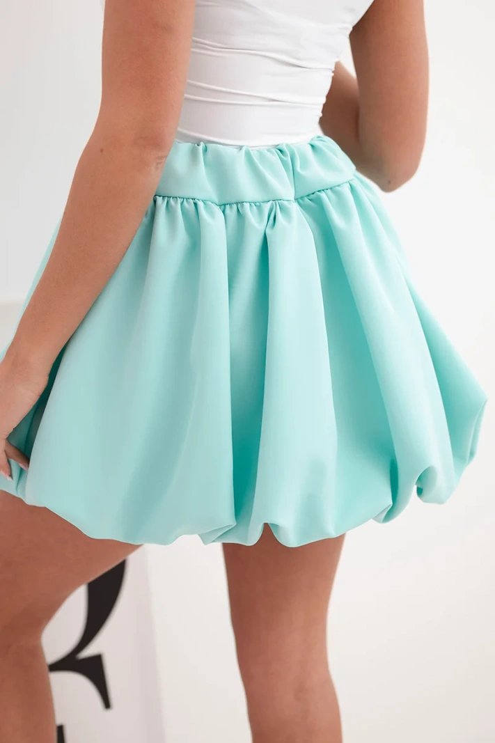 Women's viscose bubble skirt with elastic waistband mint