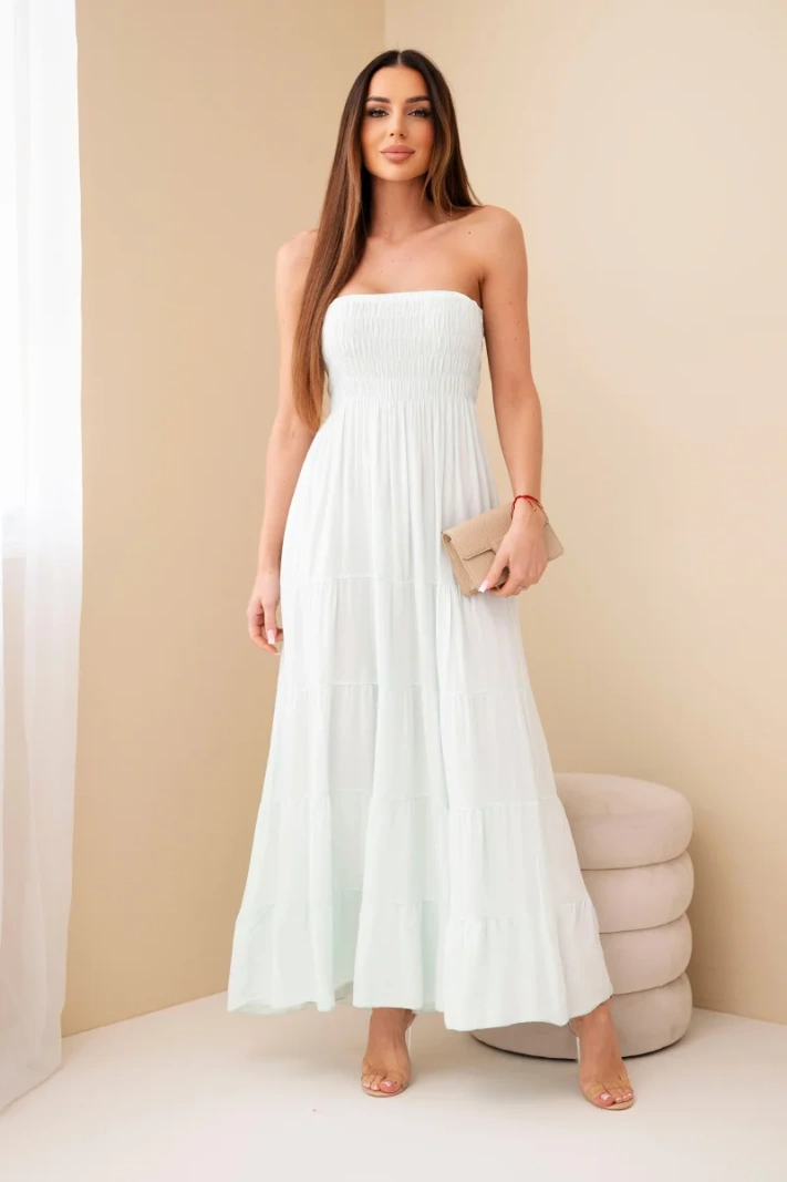 Women's viscose dress with elastic top mint