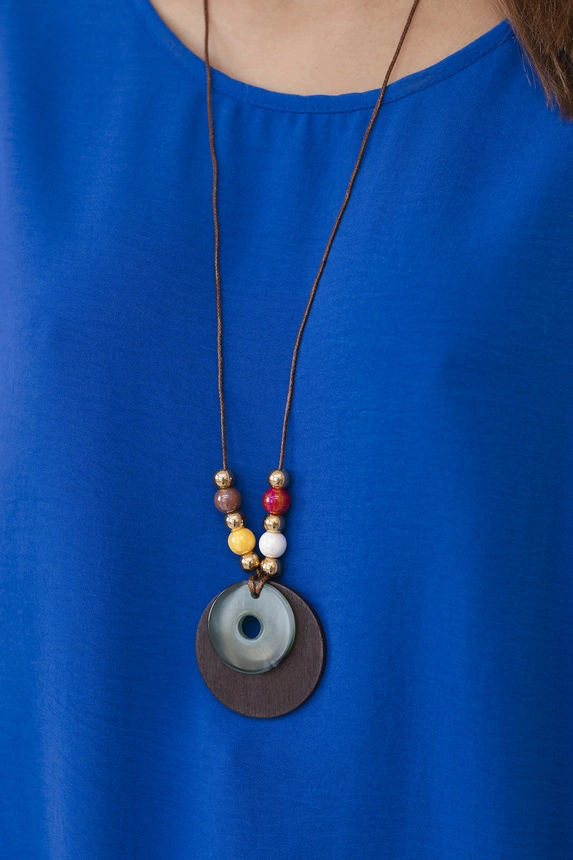 Oversized blouse with pendant cornflower blue