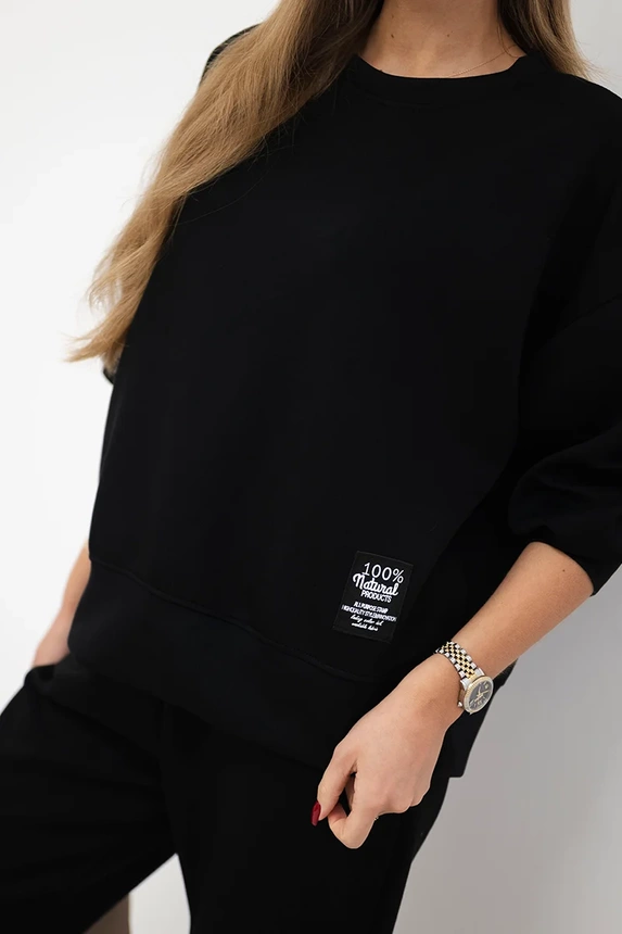 Set maslová látka mikinové + nohavice čierny