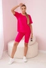 Set top+legíny fuchsiová