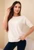 Women's short-sleeve viscose sweater beige