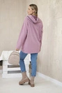 Tmavě růžová tunika na zip s kapucí Oversize