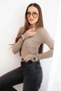 Women's ribbed blouse with side gathering fango