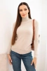 Damenpullover aus Viskose mit Rollkragen und langen Ärmeln dunkelbeige