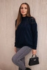Pullover mit halbem Rollkragen und Rautenmuster navy blau