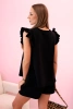 Women's set with a frill – a short-sleeved blouse and shorts with an elastic band black