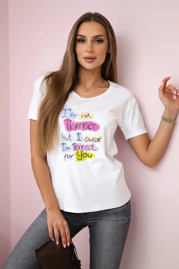 Blouse with print Perfect white