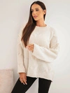 A sweater women's with a loose cut without fastening beige