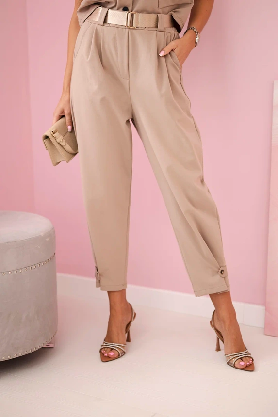 Vest + pants set camel
