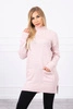 Sweater with stand-up collar light powdered pink
