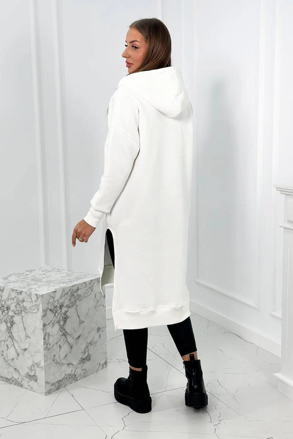 Warm-up Sweatshirt mit Seitenschlitzen ecru