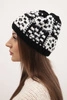 Women's wool winter hat with decorative crystals K399 black