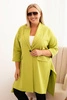 Damenjacke Plus Size Punto aus Baumwolle mit Knopf pistaziengrün