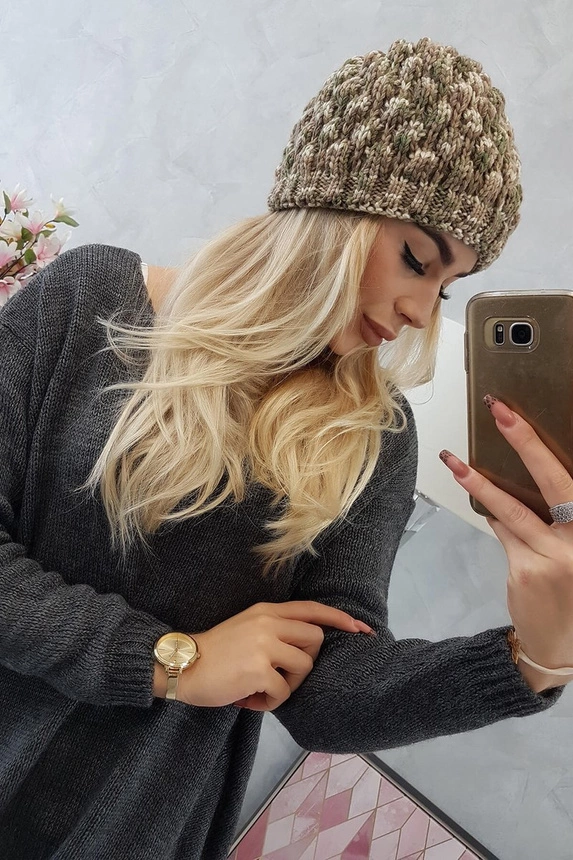 Čapica K156 kaki + ecru