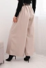 Damenhose mit weitem Bein und Gürtel beige