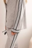 Women's set with viscose, featuring piping and a sports jacket gray