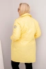 Plus Size women's quilted jacket with decorative buttons and collar yellow