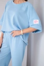 Damen-Set aus butterweicher Viskose, Sweatshirt und weite Hose hellviolett
