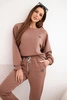 Damenensemble aus Viskose mit Pullover und Hose butterfarben czekoladowy