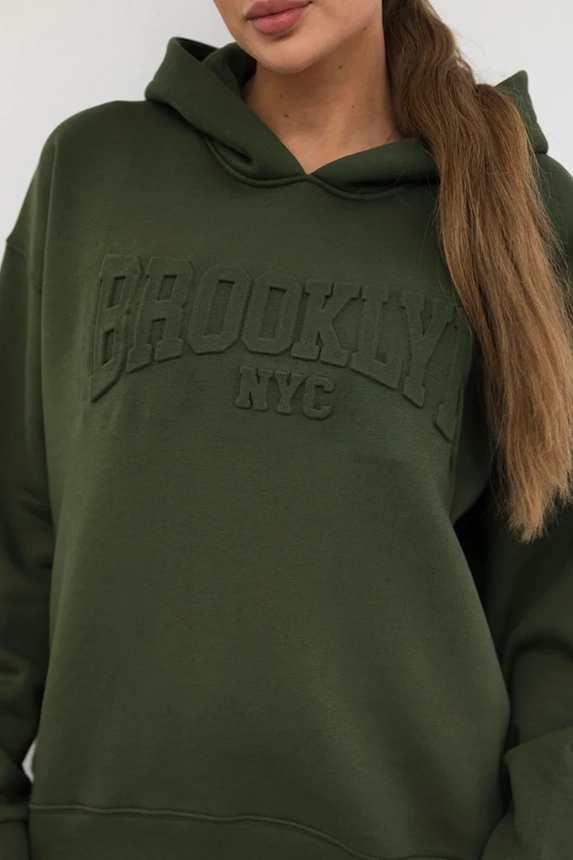 Insulated cotton set, sweatshirt + pants Brooklyn khaki