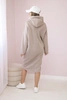 Kapuzenkleid mit Seitenschlitz dunkelbeige
