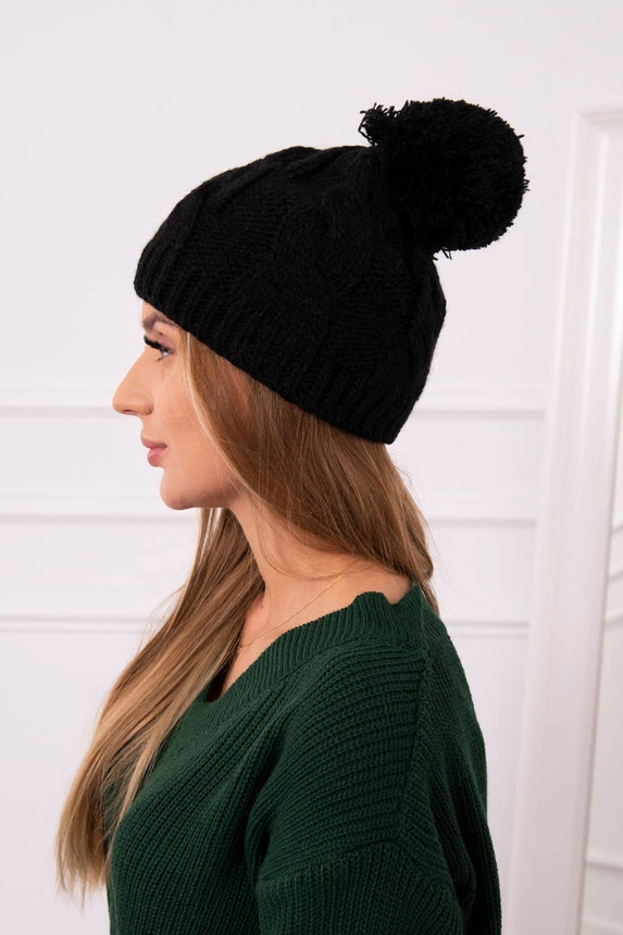 Stefania vilnonė kepurė K278 juoda