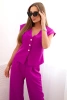 Damen-Set mit Weste und weiten Hosen dunkelviolett