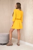 Dress with sequin pocket mustard