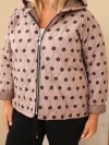 Striukė moteriška Plus Size su gaubtu ir taškeliais fango