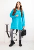 Warm sweatshirt with side slits turquoise