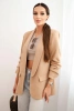 Marynarka z klapami elegancka camelowa