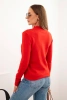 Women's sweater with a mock turtleneck made of soft knit red