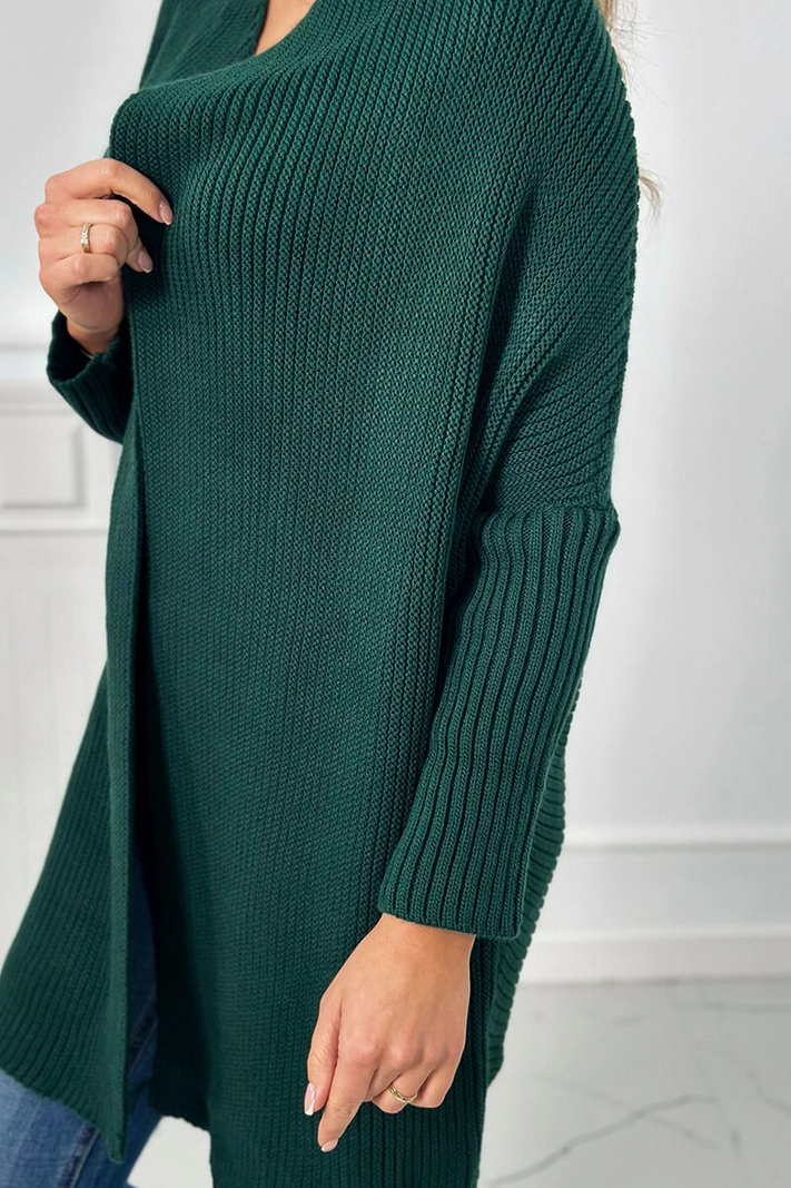 Pullover mit Fledermausärmeln dunkelgrün